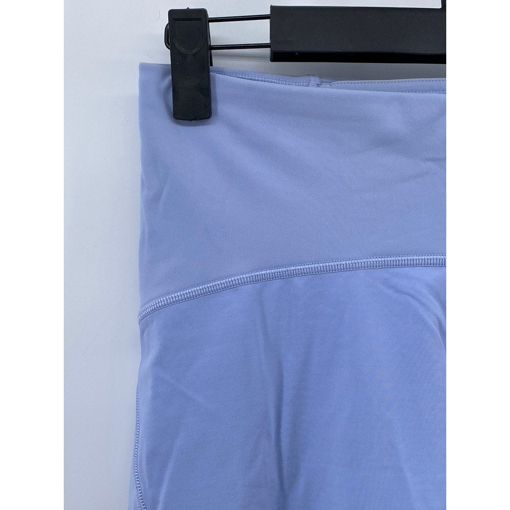 LULULEMON Women's Washed Denim Blue Wunder Train Mesh High-Rise Leggings SZ 6