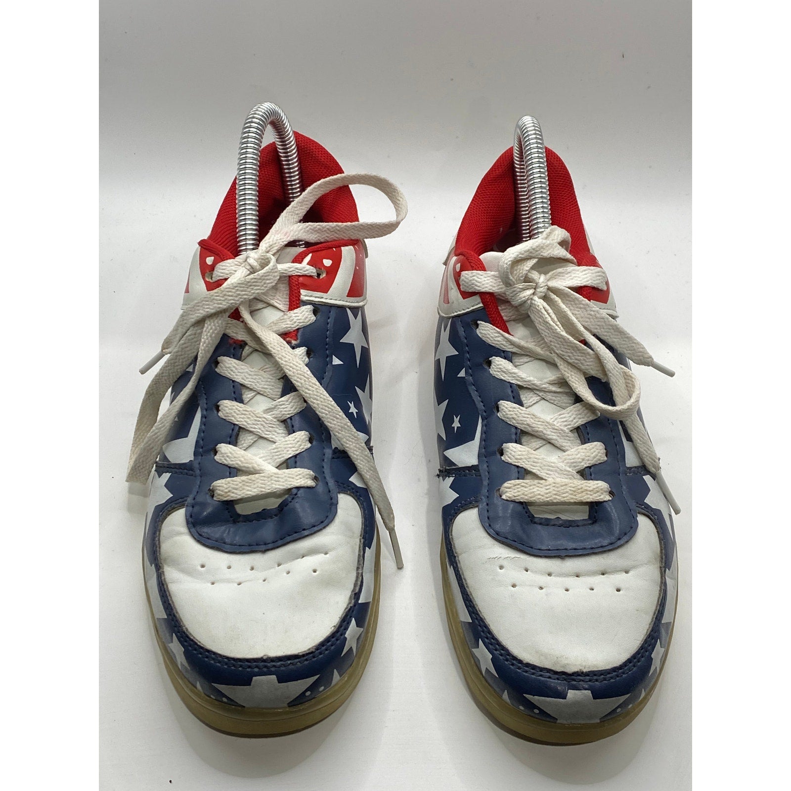 UNBRANDED Men's Red-Blue-Green Star Print Lace-Up Light-Up Sneakers SZ 39(9)