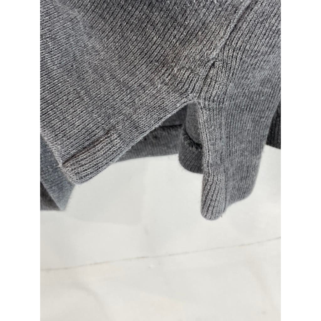 POLO RALPH LAUREN Men's Gray Classic Estate-Rib Quarter-Zip Pullover Sweater SZM