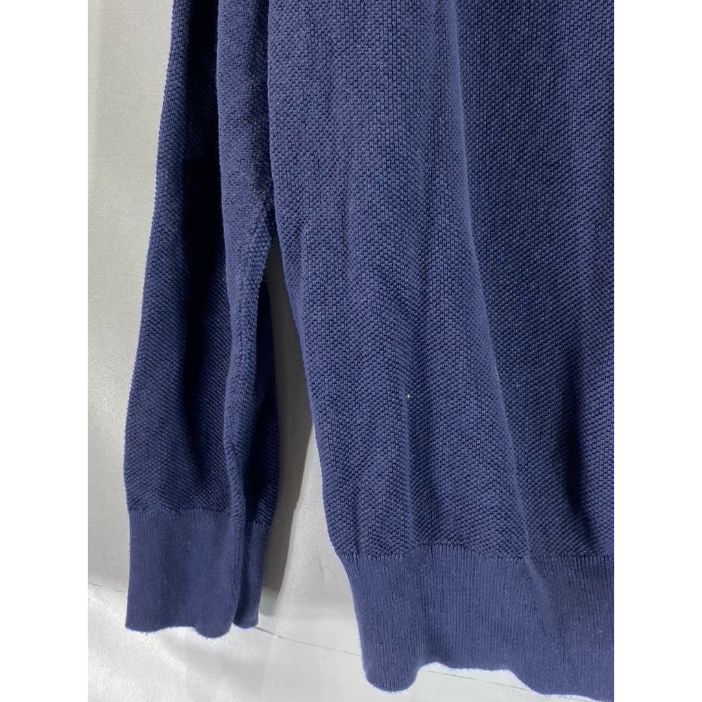 J.CREW Men's Navy Cotton Knit Crewneck Pullover Long Sleeve Sweater SZ L