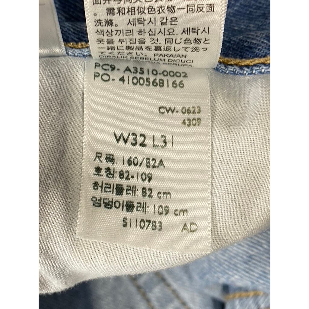 LEVI'S Women's Medium Indigo Distressed Mid-Rise 94' Baggy Jeans SZ 32