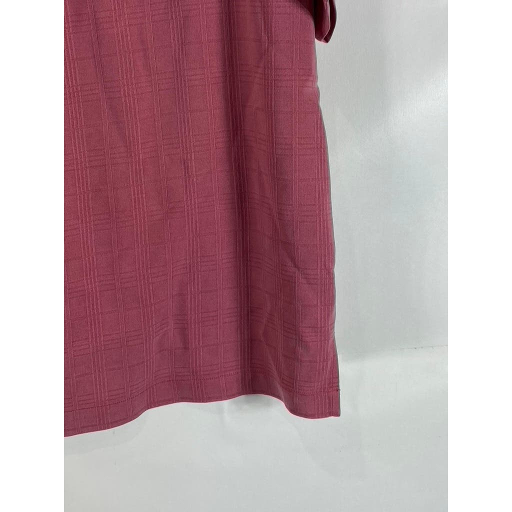 TOMMY BAHAMA Men's Red Textured Silk Vintage Button-Up Short Sleeve SZ L