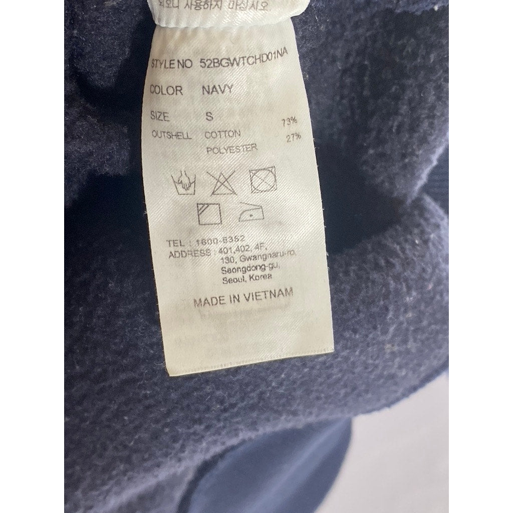 5252 BY OIOI Unisex Dark Navy/Red Patch Logo Casual Hoodie SZ S