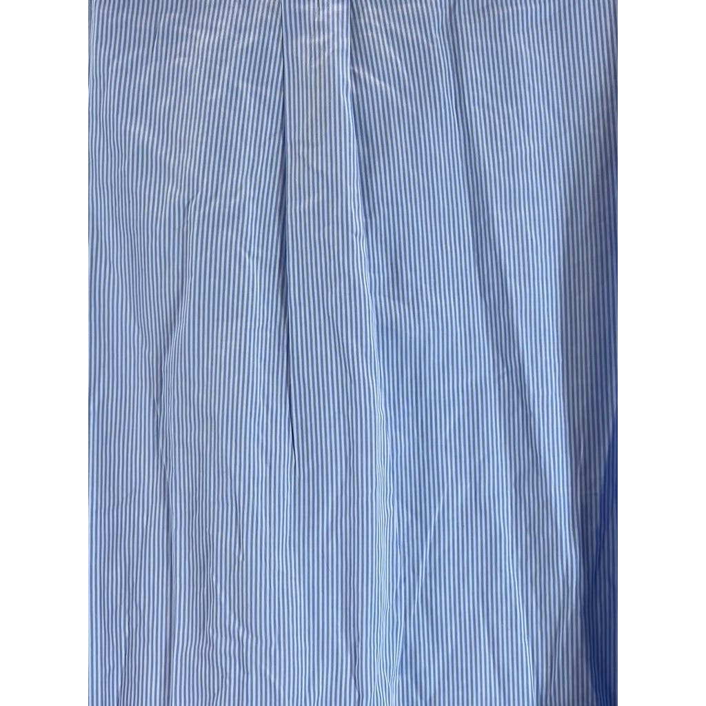 TOMMY HILFIGER Men's Light Blue Striped Classic-Fit Button-Up Shirt SZ XL