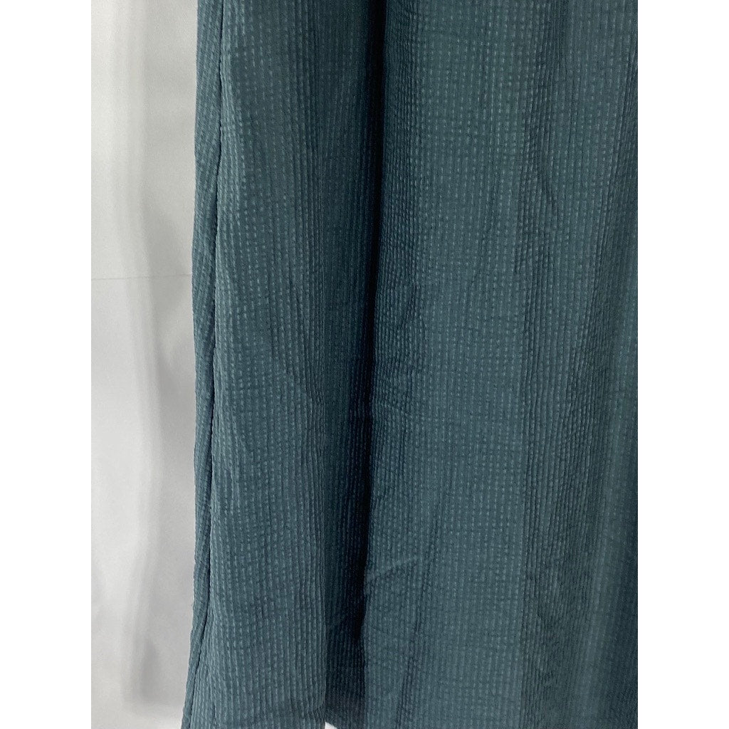 EILEEN FISHER Women's Vintage Black Silk Textured Elastic Waist A-Line Skirt SZS