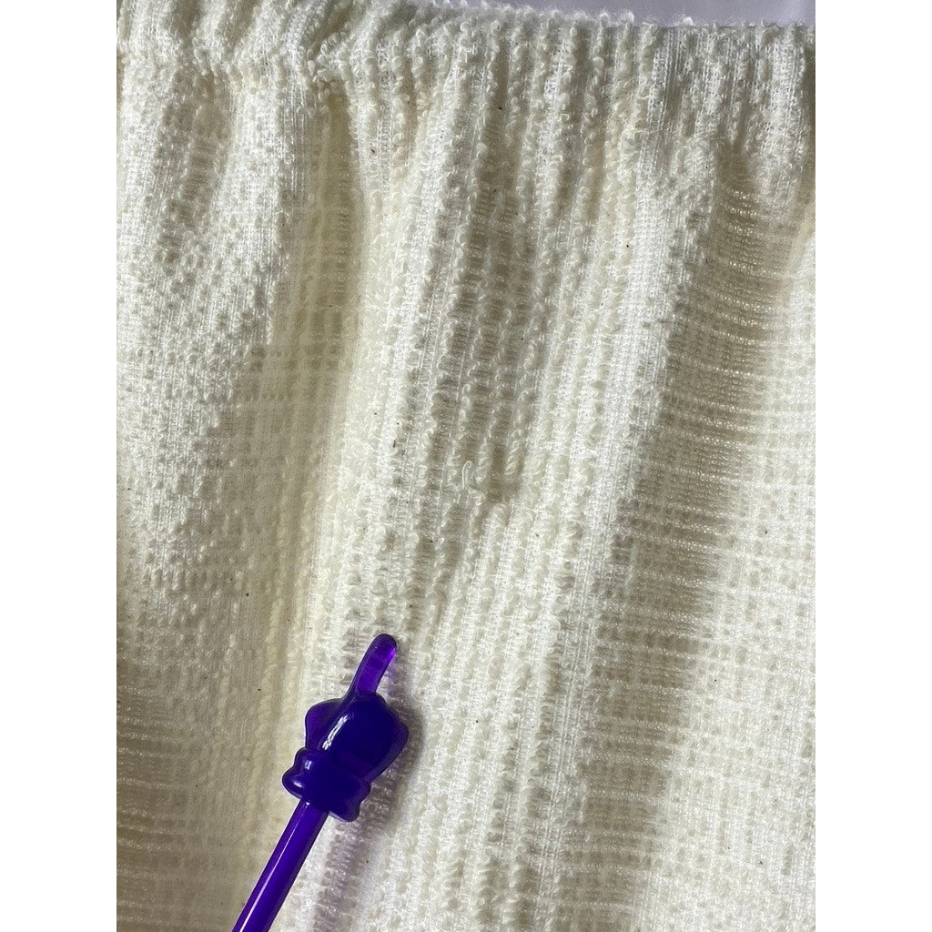 ZARA Women's Cream Side-Ruffle Ruffle-Hem Pull-On Knit Midi Skirt SZ S