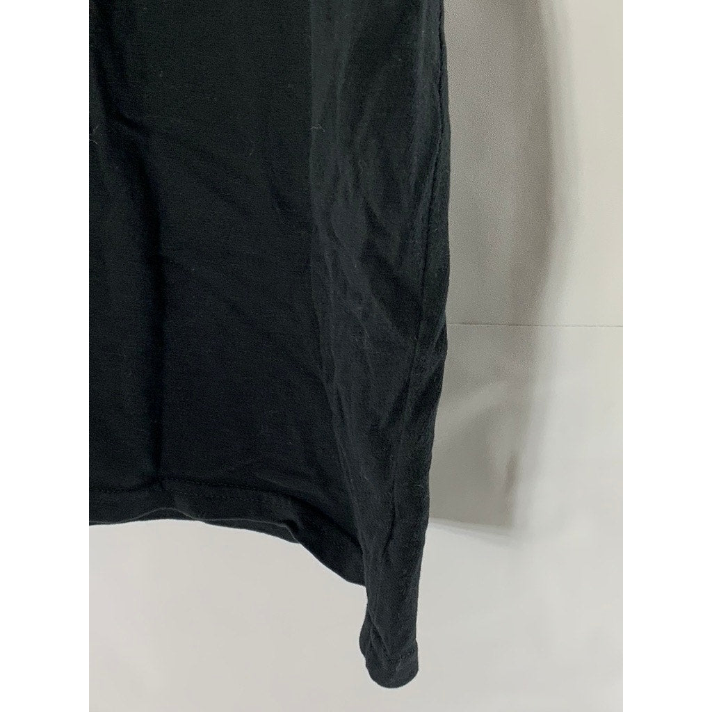 ECONSCIOUS Women's Black Warning No Small Talk Allowed Crewneck T-Shirt SZ L
