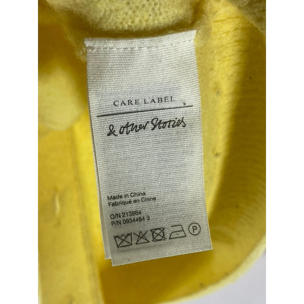 STOCKHOLM ATELIER & OTHER STORIES Women's Yellow Wool-Blend V-Neck Cardigan SZ S