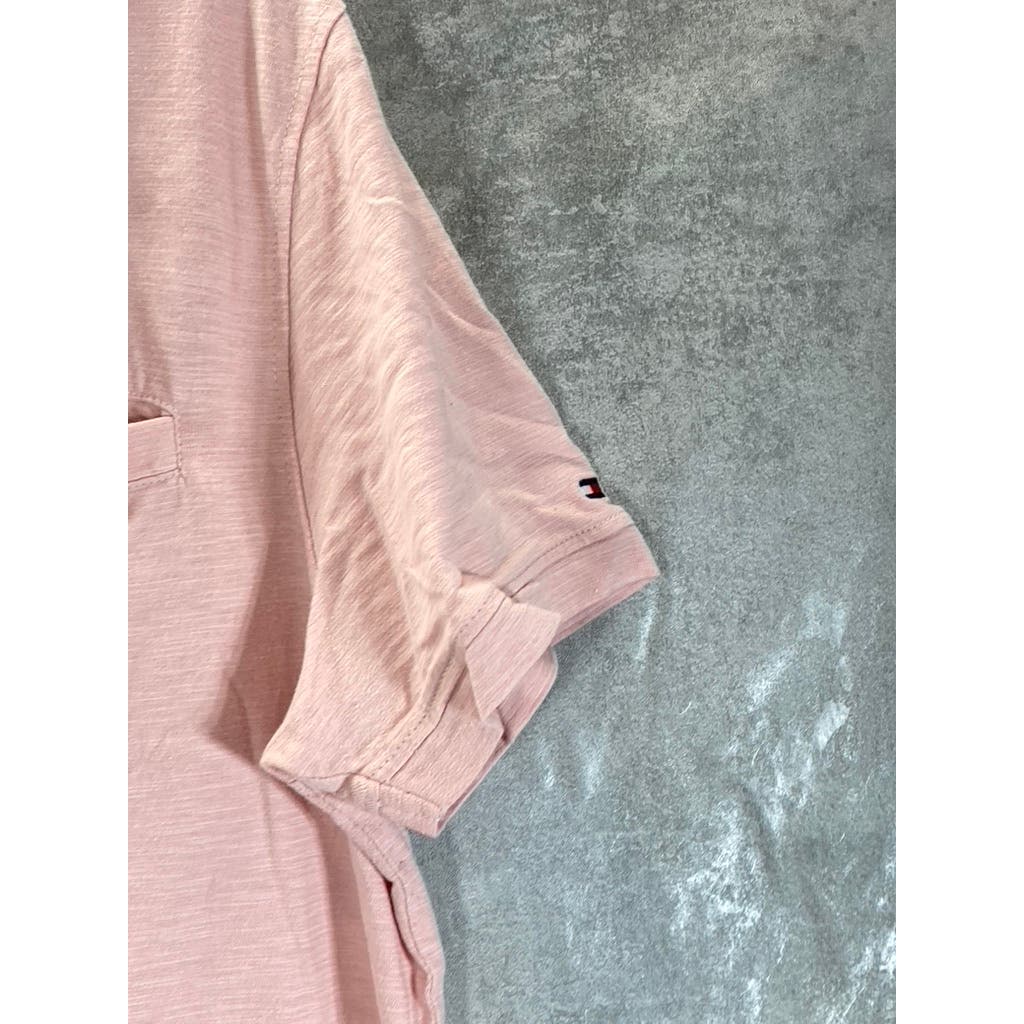 TOMMY HILFIGER Men's Pink Slim-Fit Short Sleeve Polo Shirt SZ M