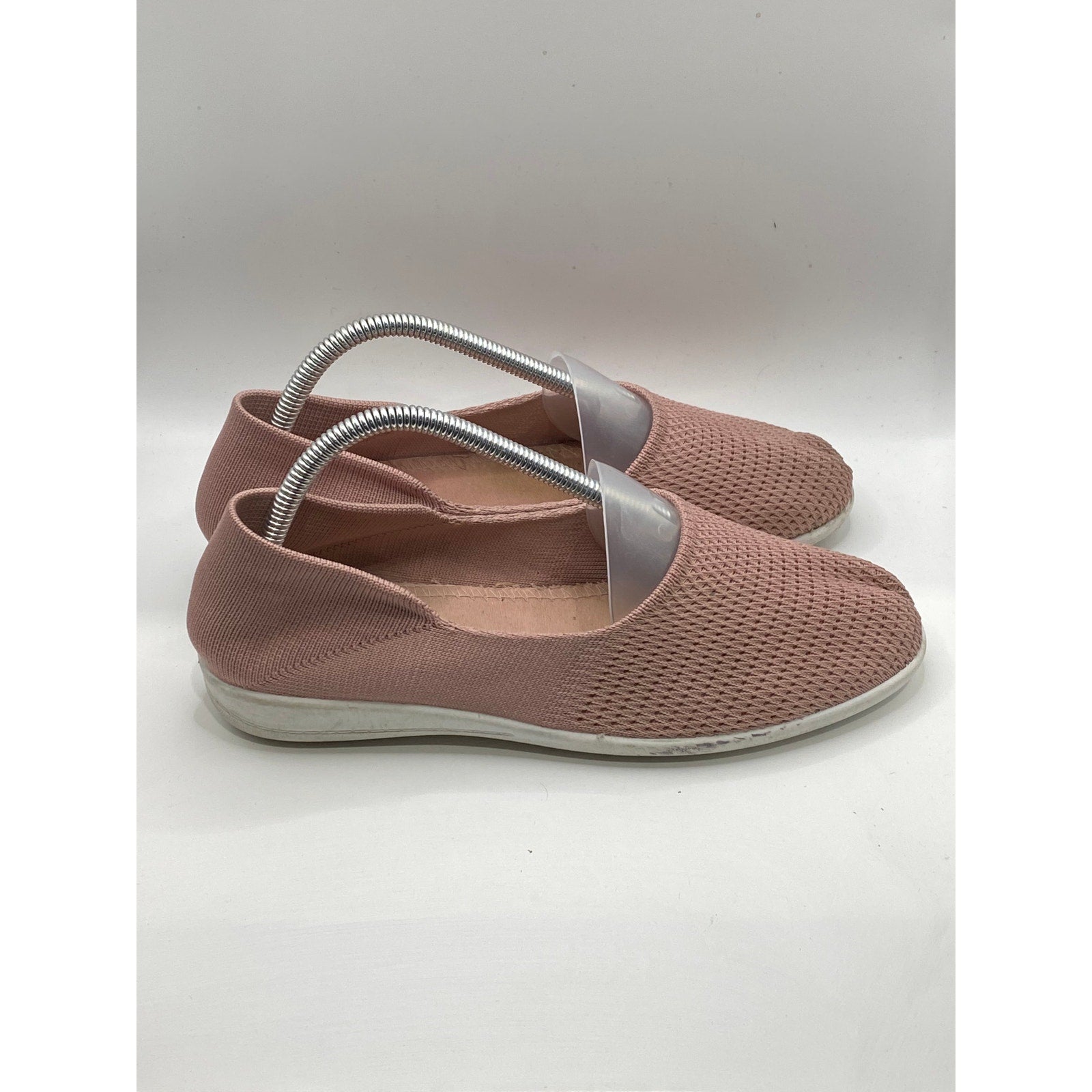 UNBRANDED Women's Salmon Pink Knit Round-Toe Casual Flat Shoes SZ 10