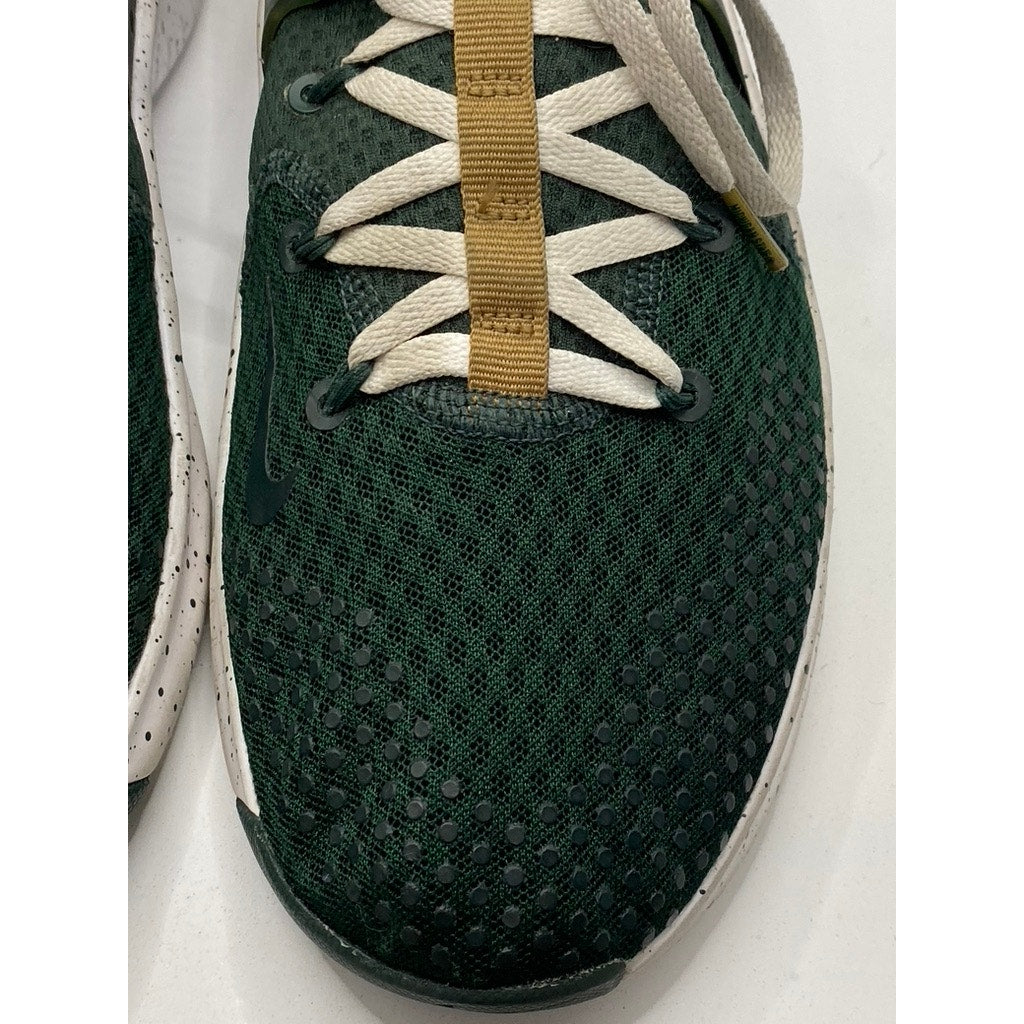 NIKE Men's Black-White-Tan Mesh Michigan State Lace-Up Sneakers SZ 10.5