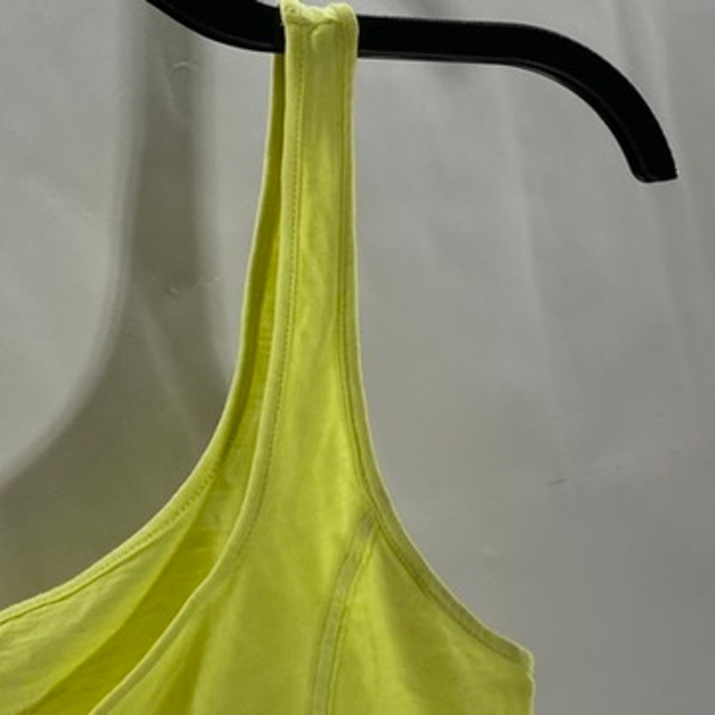 AERIE Women's Neon Yellow Straight-Neck Casual Tank Crop Top SZ XS