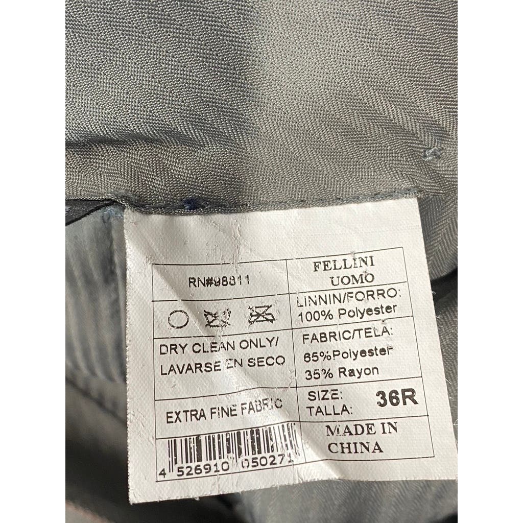 FELLINI UOMO Men's Navy Straight-Leg Suit Pants 36R