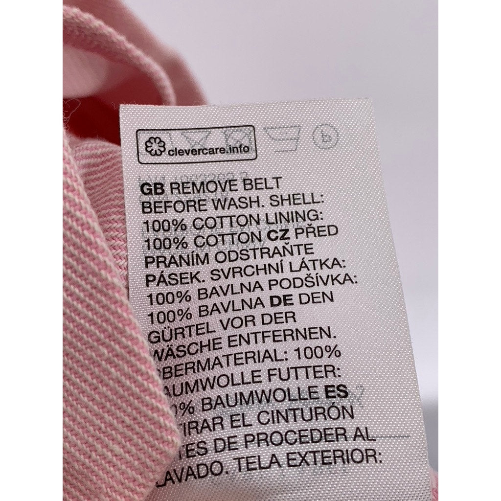 & OTHER STORIES Women's Light Pink Half-Zip Belted Short Sleeve Jumpsuit SZ 4