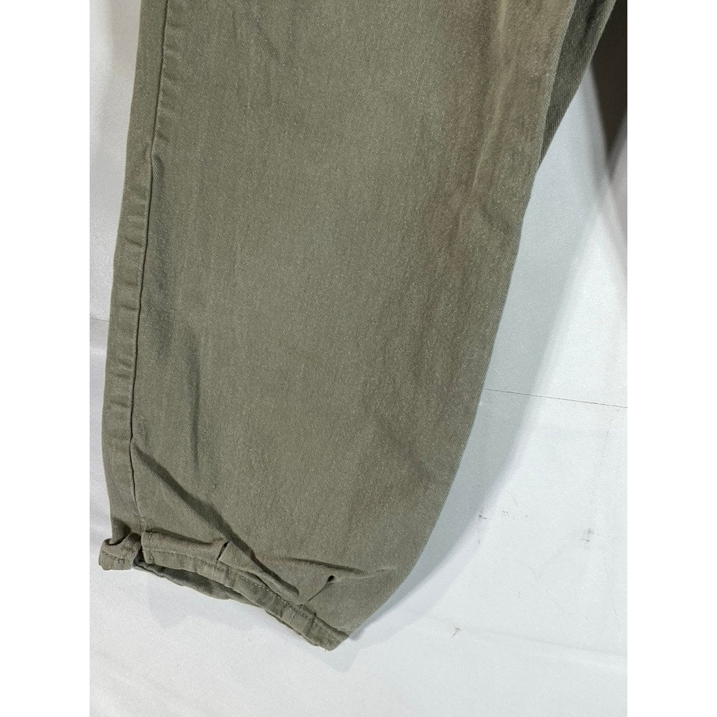 OOT Seoul Women's Army Green Five-Pocket Baggy Straight-Leg Jeans SZ L