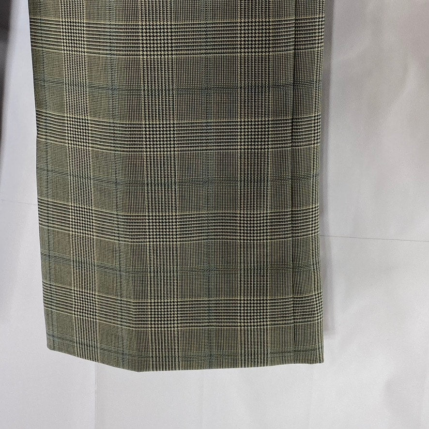 & OTHER STORIES Women's Tan-Gray Plaid Straight Wide-Leg Dress Pant SZ 34(US4)