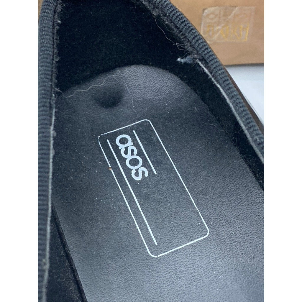 ASOS Men’s Black Faux Patent Leather Horsebit Slip-On Loafers SZ 6