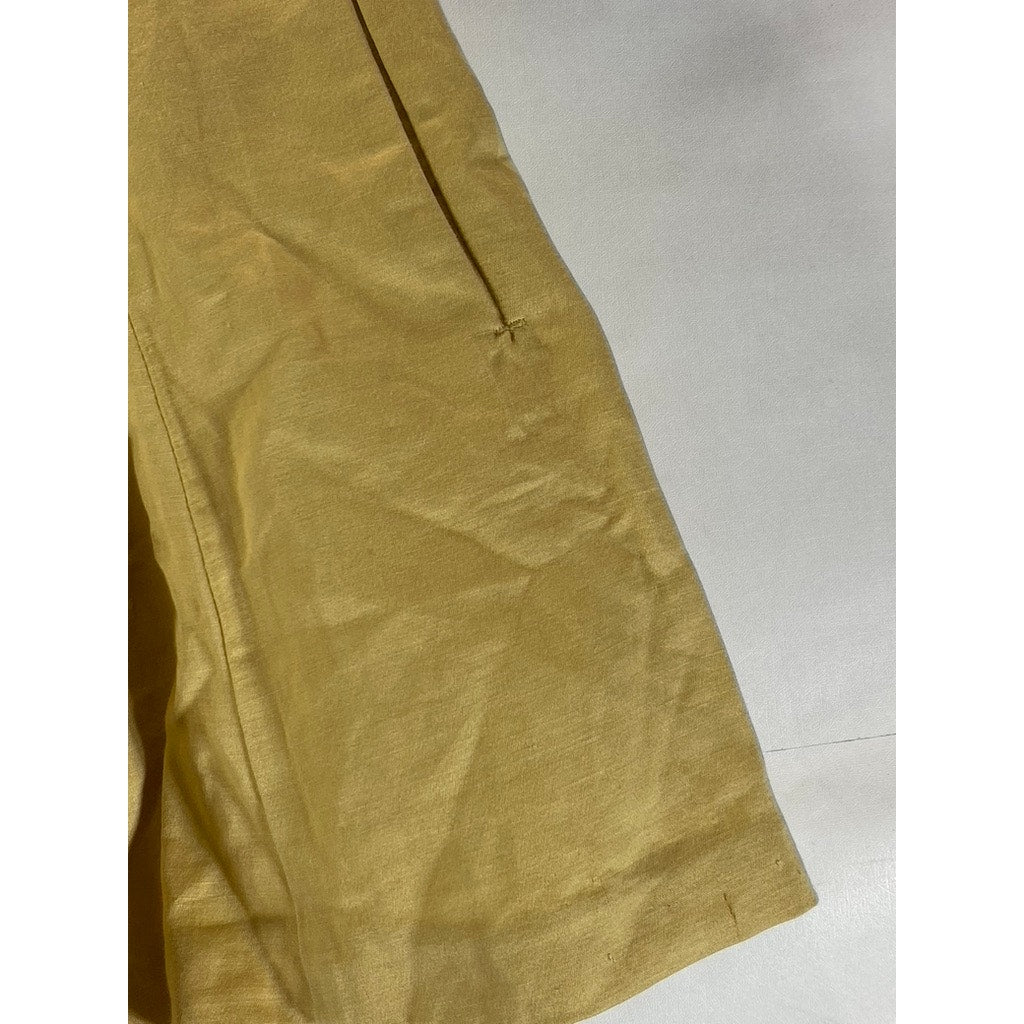 J.CREW Women's Tan Linen-Blend Pocket Pull-On A-Line Mini Skirt SZ 10