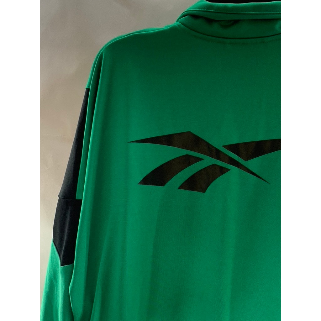 REEBOK CLASSIC Unisex Green/Black Vector Stand Collar Zip-Up Jacket SZ L