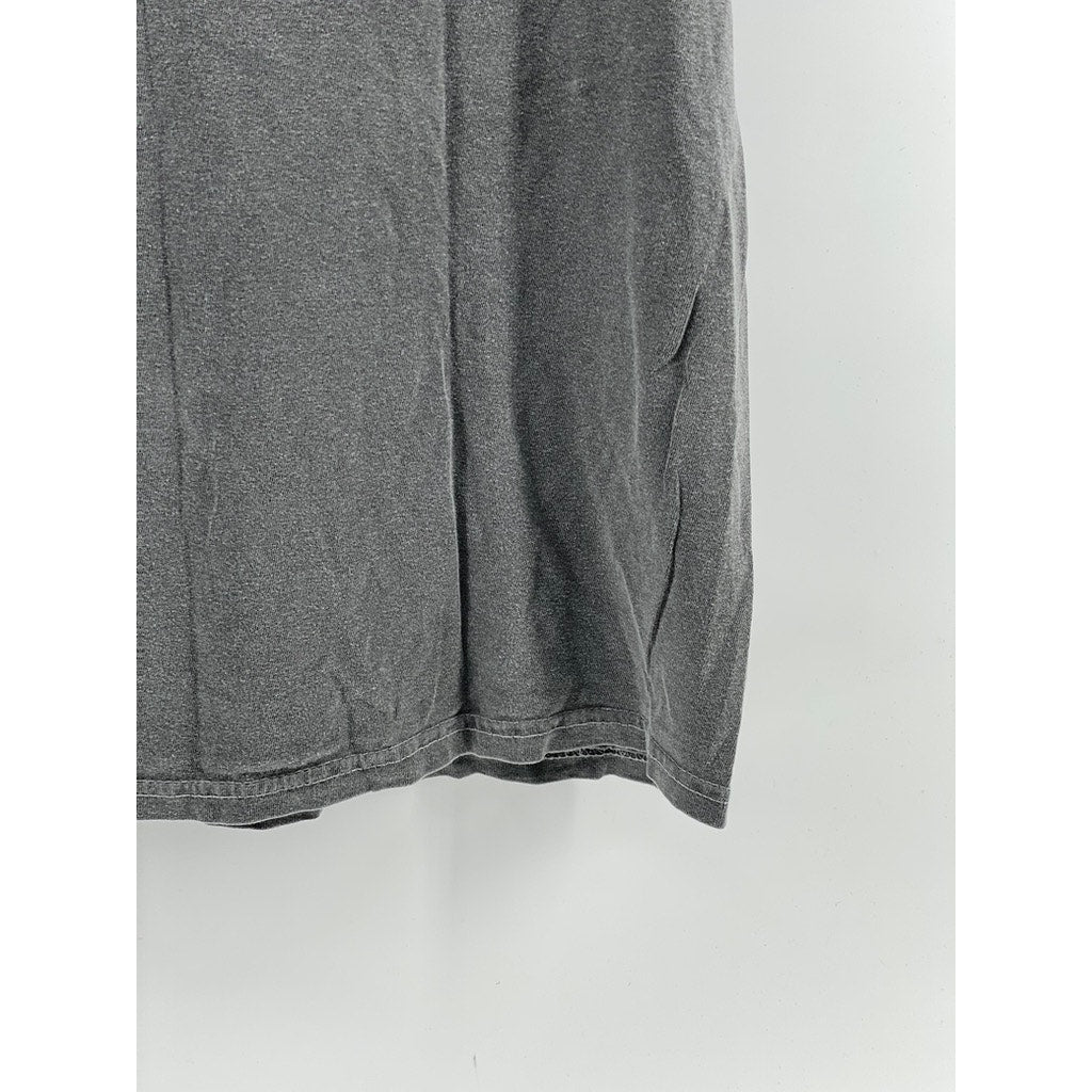 COMFORT COLORS Men's Gray Crewneck Logo Short Sleeve Casual T-Shirt SZ L
