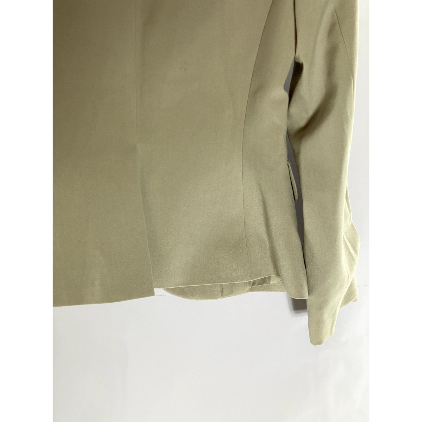CALVIN KLEIN Women's Beige Solid Notch Collar Lined Two-Button Blazer SZ 2