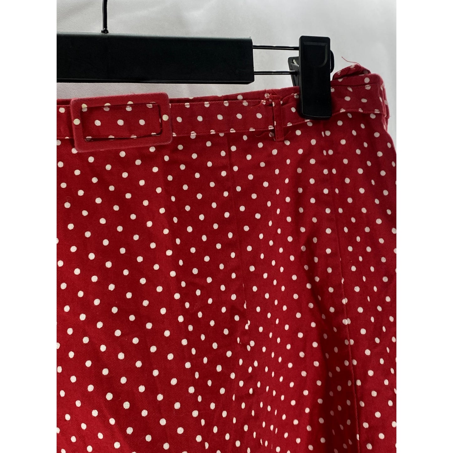 H&M Women's Red-White Polka Dot Belted A-Line Mini Skirt SZ 4