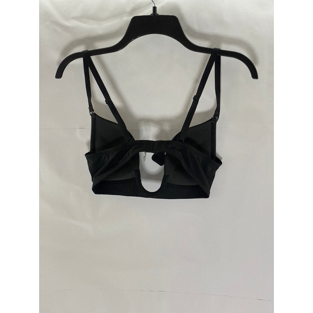 EXCLUSIVE OF TRIMS Women's Black Strap Scooped Bra SZ 36 C