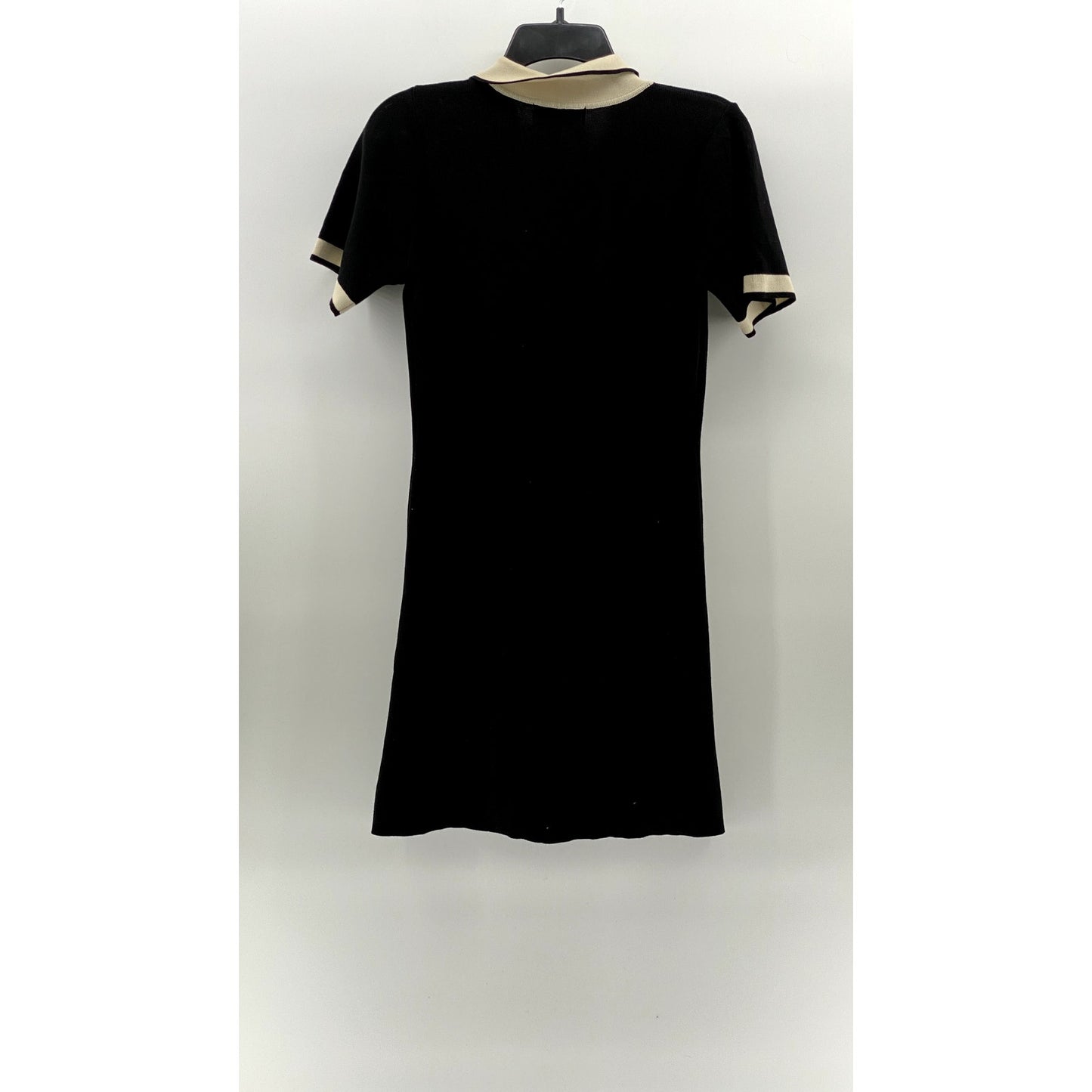 CIDER Women's Black-Beige Faux Pearl Button-Front Knit Mini Dress SZ S(US4)
