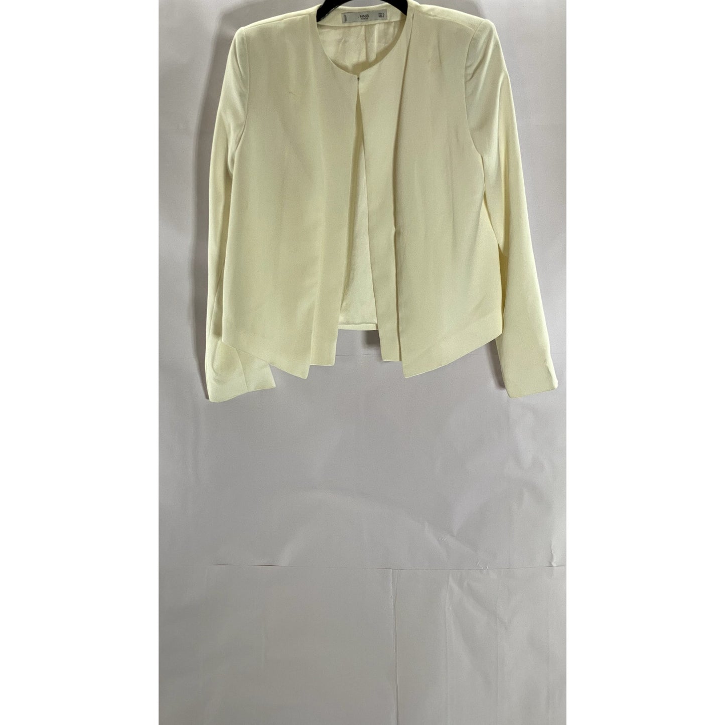 MNG BASIC Women's Cream Hook Open-Front Blazer SZ S