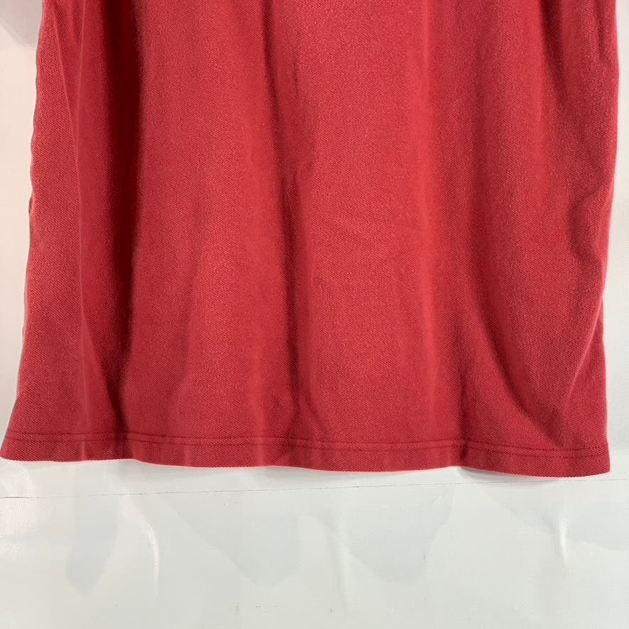 TOMMY HILFIGER Men's Red Solid Vintage Short Sleeve Polo Shirt SZ L