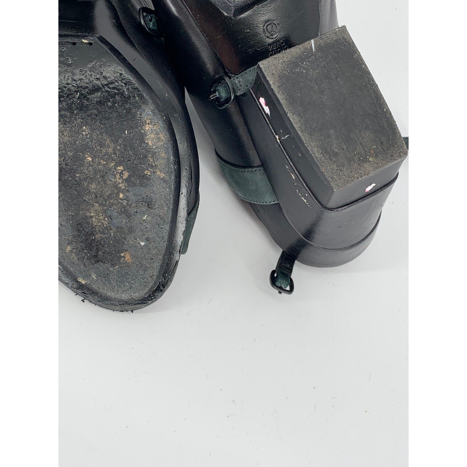 3.1 PHILLIP LIM Women's Washed Black Double Strap Peep-Toe Heeled Shoes SZ 7.5