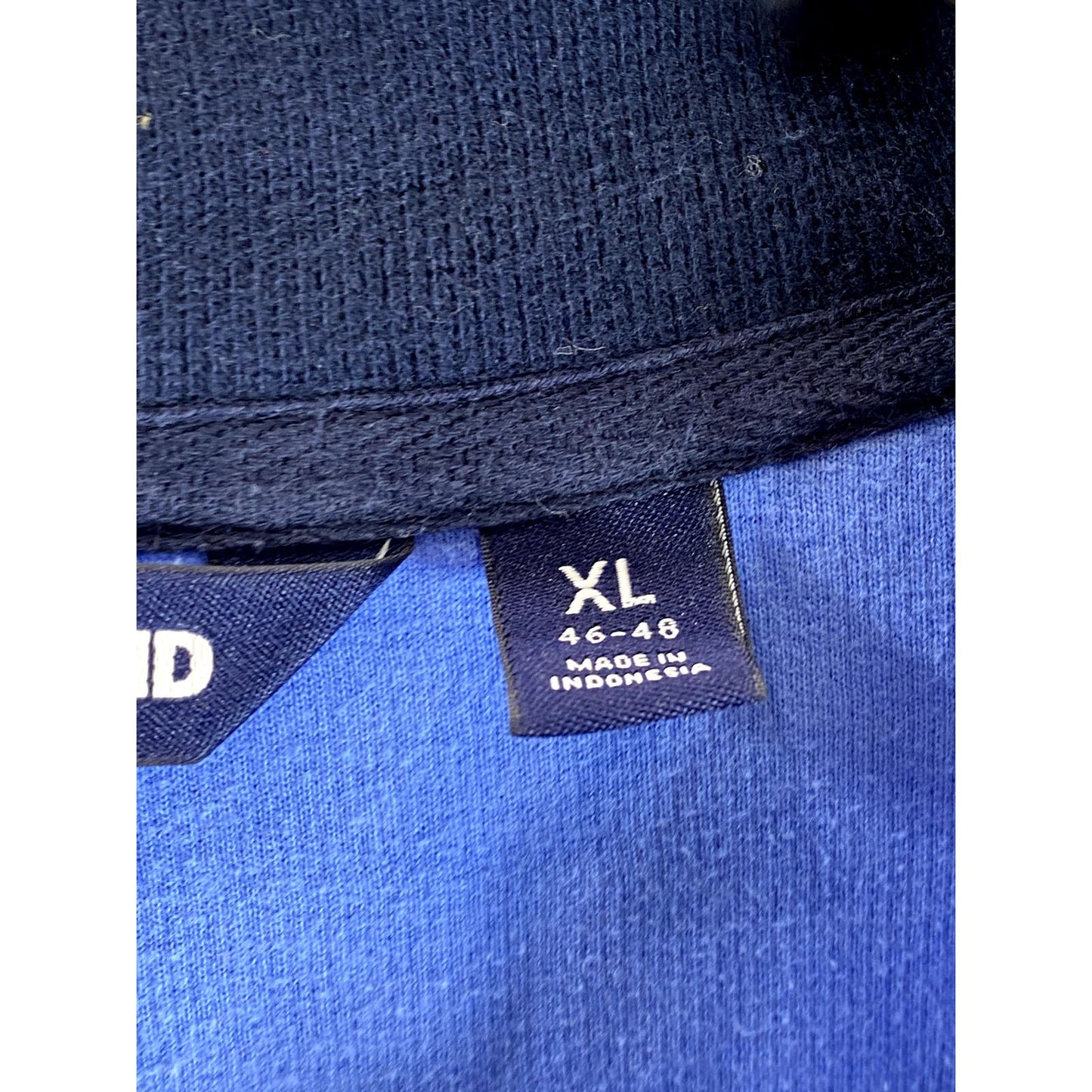 LANDS' END Men's Blue Cotton Bedford Rib Quarter-Zip Pullover Sweater SZ XL