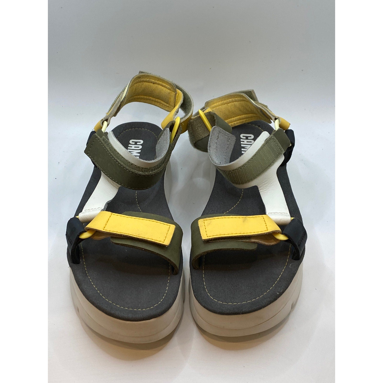 CAMPER Women's Yellow Leather Oruga Up Platform Wedge Sandals SZ 39(US8.5)