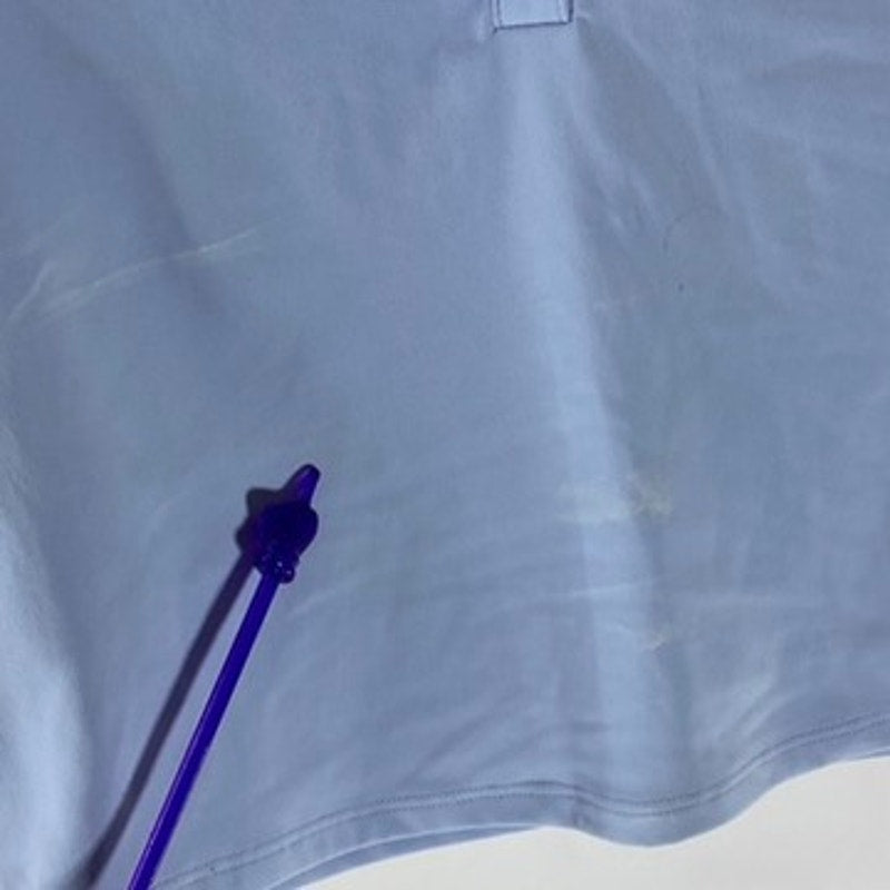 90 DEGREE By REFLEX Women's Light Blue Short Sleeve Cropped Tennis Polo Top SZ L