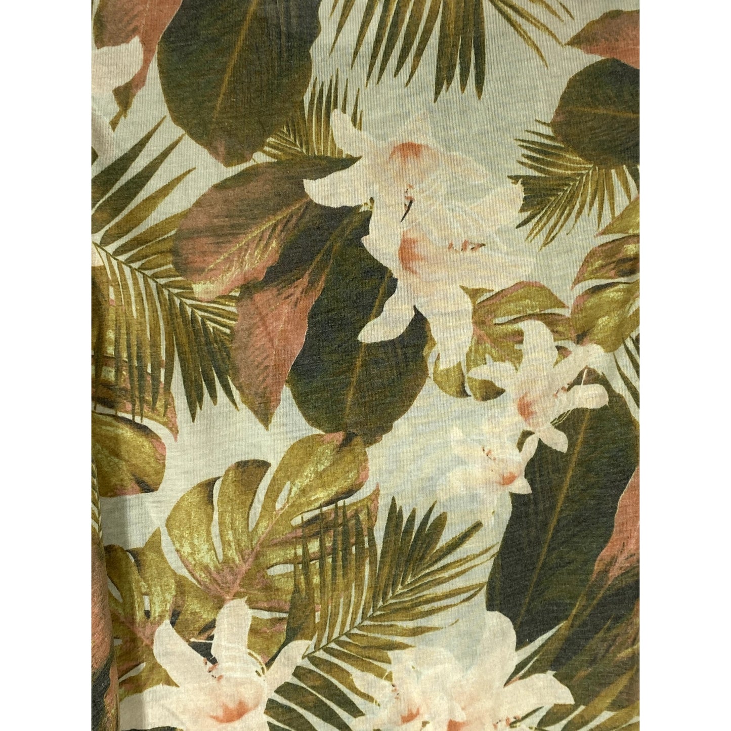 OLD NAVY ACTIVE Women’s Beige-Green Tropical Floral Go-Dry Crewneck Tank Top SZM