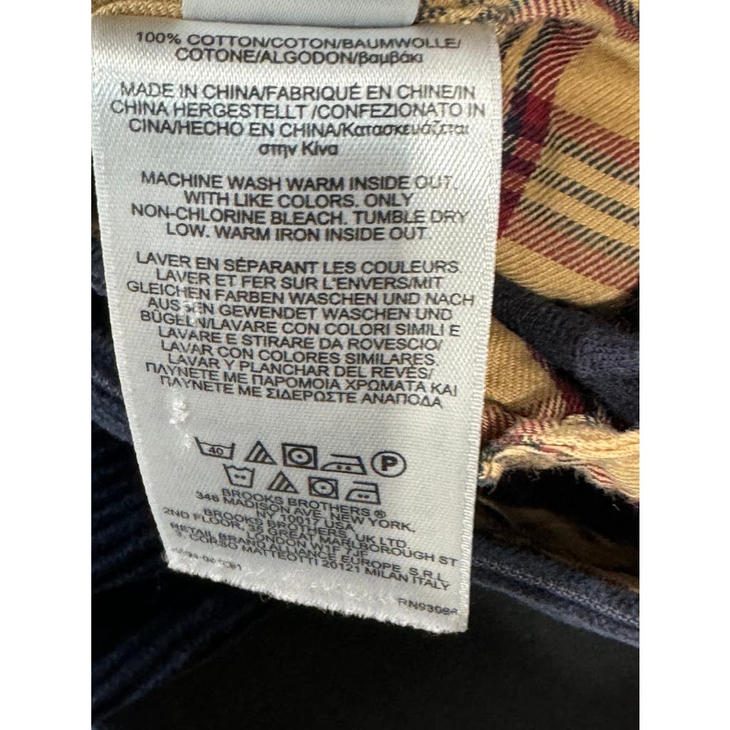 BROOKS BROTHERS Men's Navy Milano Regular-Fit Corduroy Pants SZ 36X30