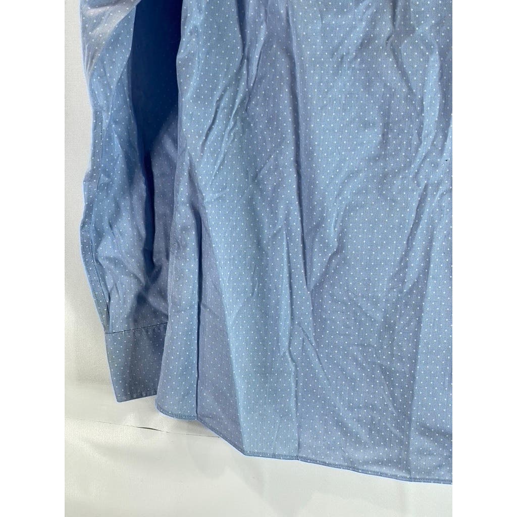 TOMMY HIILFIGER Men's Blue THFlex Supima Slim-Fit Stretch Button-Up Shirt SZ S