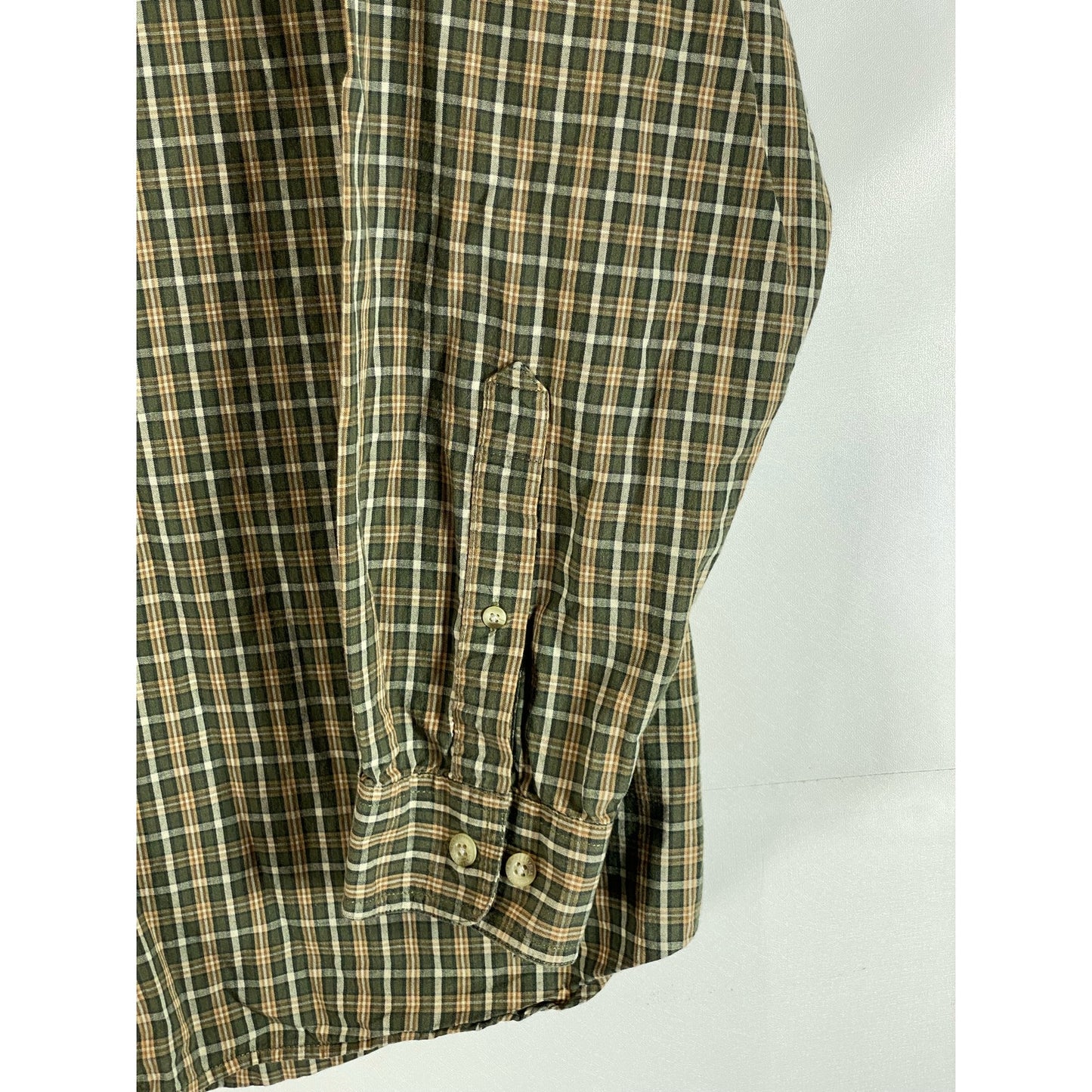 COLUMBIA Men's Brown/Green Plaid Regular-Fit Button-Up Long Sleeve Shirt SZ XL