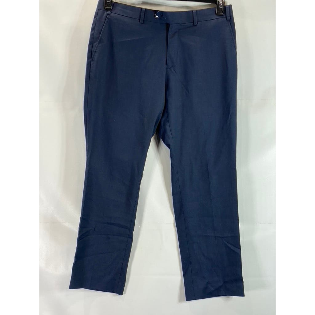 PERRY ELLIS PORTFOLIO Men's Navy Flat Front Dress Pants SZ 36X30