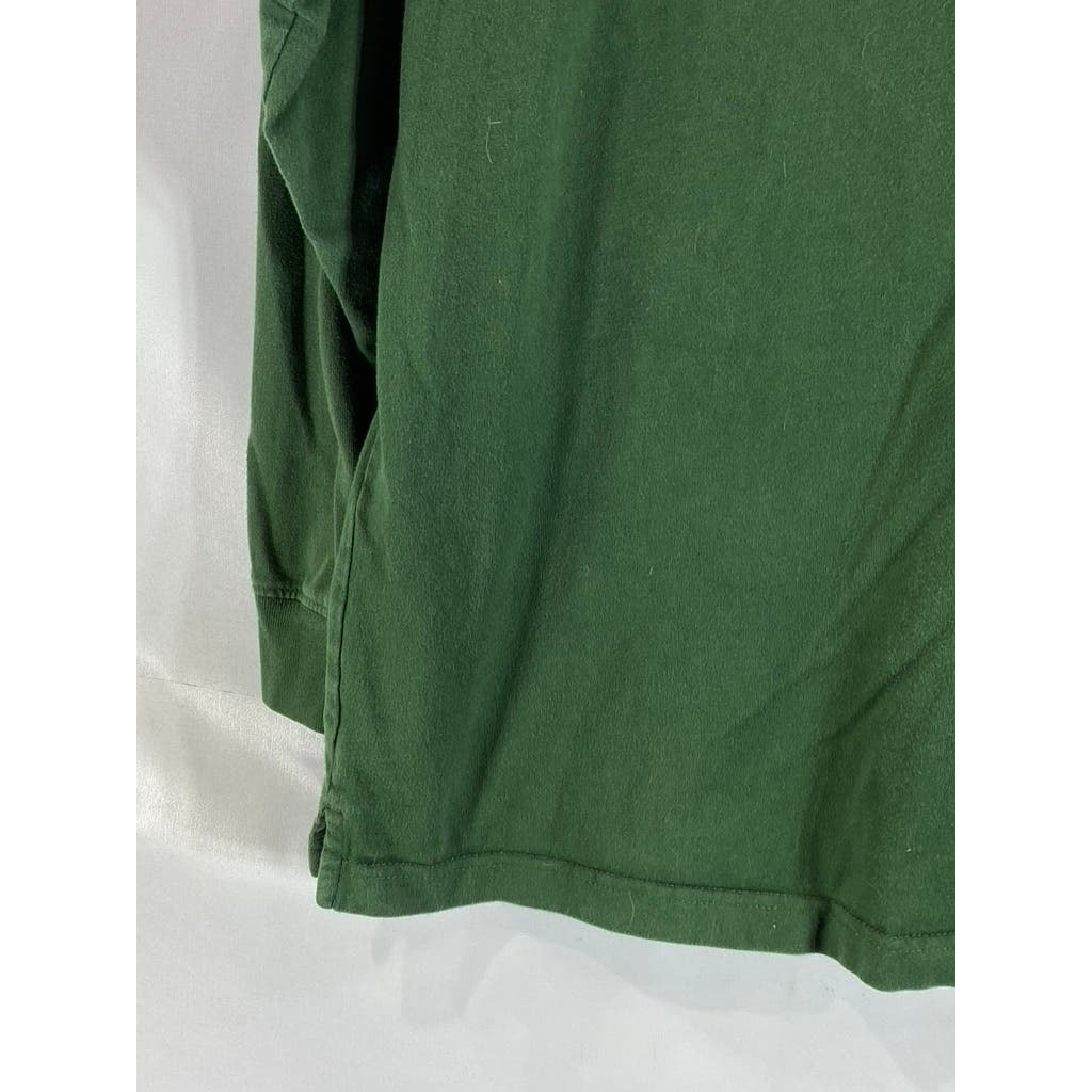 DULUTH TRADING CO Men's Green Crewneck Longtail T Relaxed-Fit T-Shirt SZ L