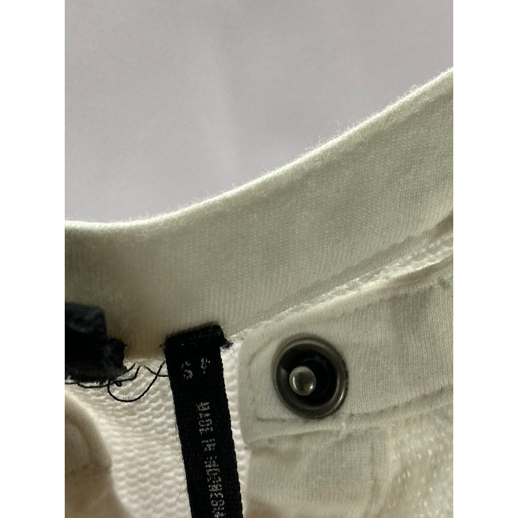 OUT FROM UNDER Women's White Snap-Button Henley Long Sleeve Top SZ S