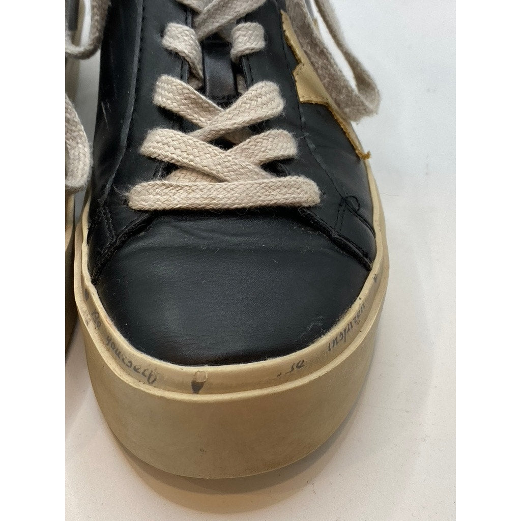 SHU SHOPS Women's Black Star Print Poppea Platform Lace-Up Casual Sneakers SZ6.5