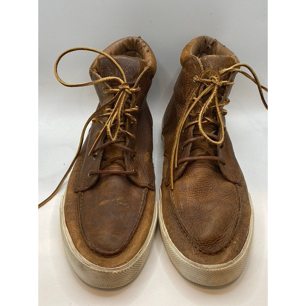 POLO RALPH LAUREN Men's Brown Leather-Suede Lace-Up High-Top Tedd Boots SZ 13