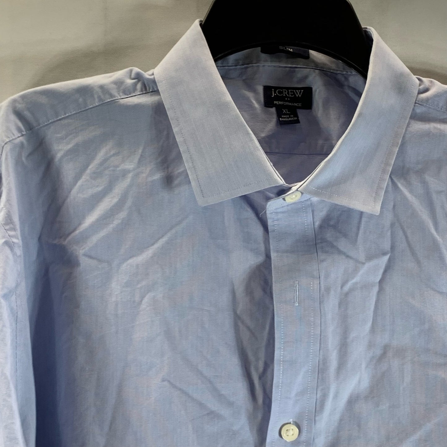 J.CREW FACTORY Men's Classic Blue Slim Performance Button-Up Dress Shirt SZ XL