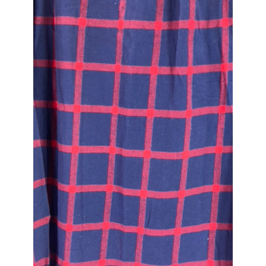 J. CREW Men's Navy Plaid Classic-Fit Button-Up Long Sleeve Flannel Shirt SZ XL