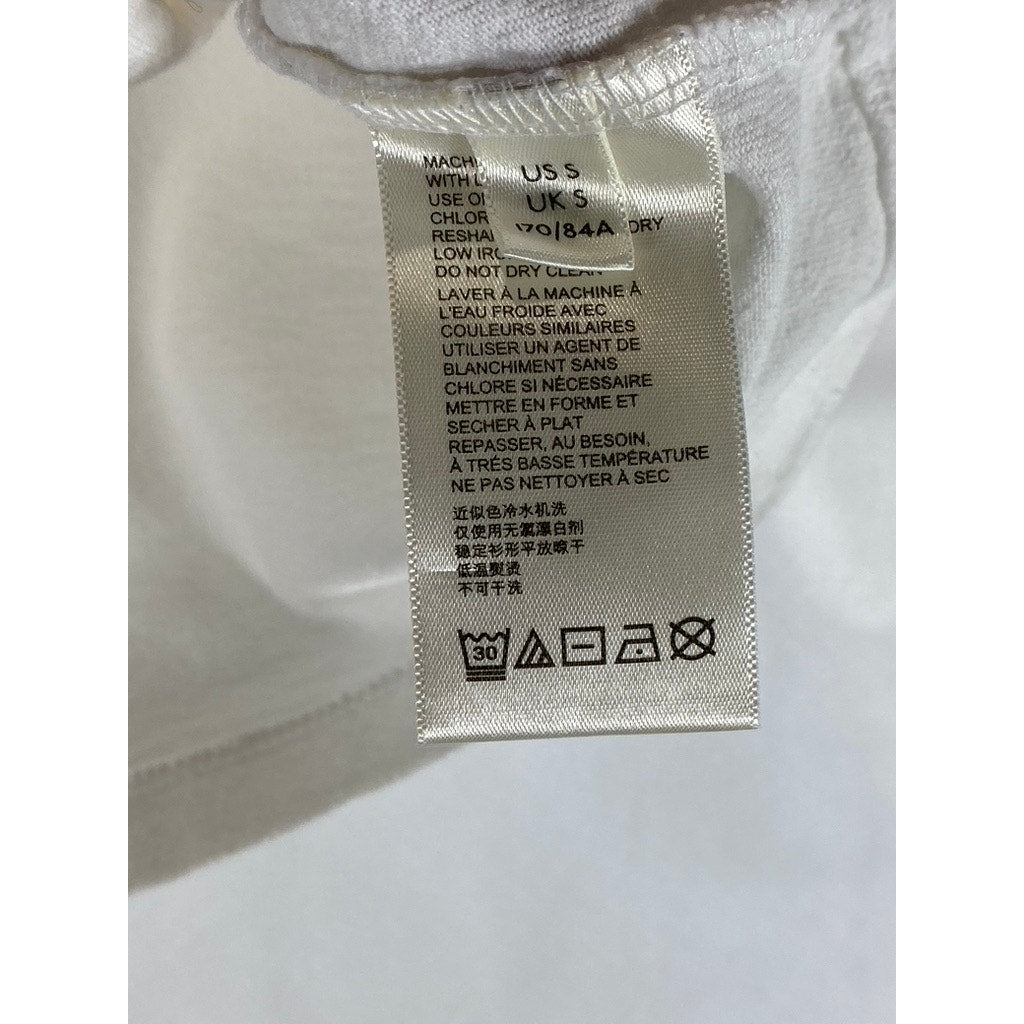 URBAN OUTFITTERS Women's White Crewneck Short Sleeve Best Friend Crop Top SZ S