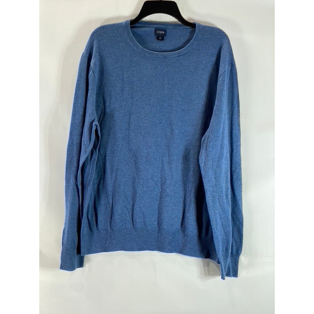 J.CREW Men's Blue Crewneck Cotton-Blend Pullover Sweater SZ XL
