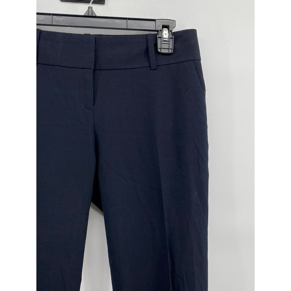 ANN TAYLOR Women's Navy Blue Solid The Eva Classic-Fit Ankle Pants SZ 0