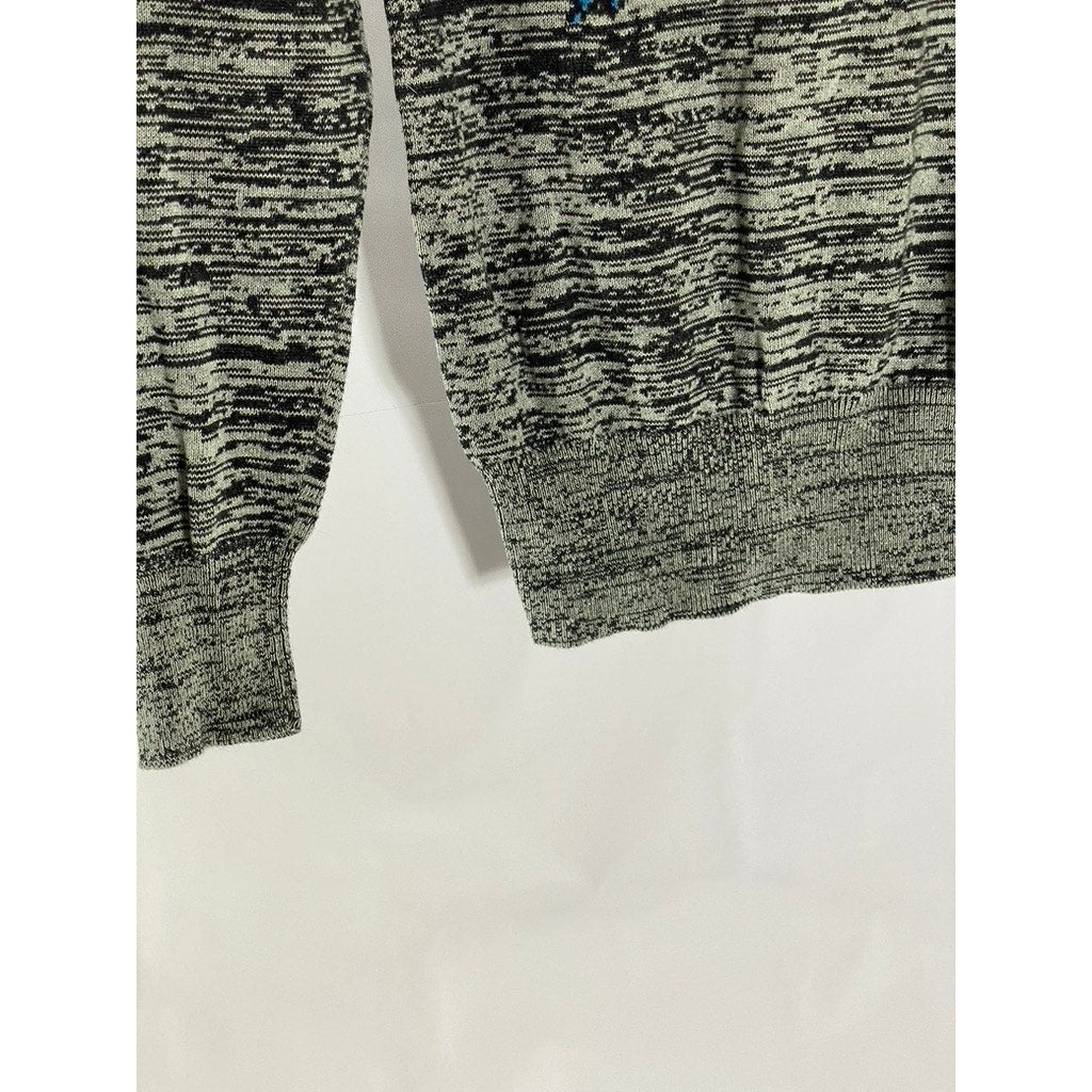 FRENCH CONNECTION Women's Gray-Black Sequin Embellished Bird Sweater SZ S