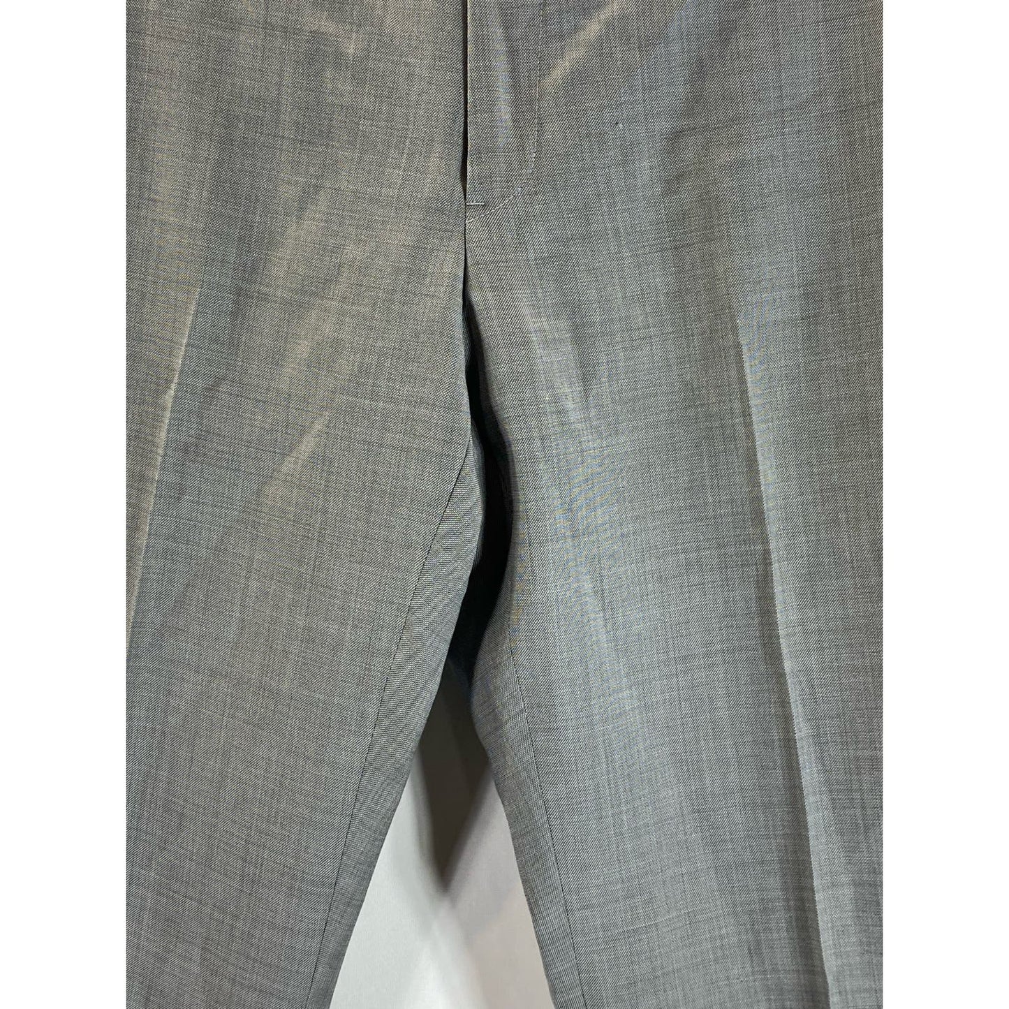 TOMMY HILFIGER Men's Light Grey Sharkskin Modern-Fit Flat Front Pants SZ 36X32